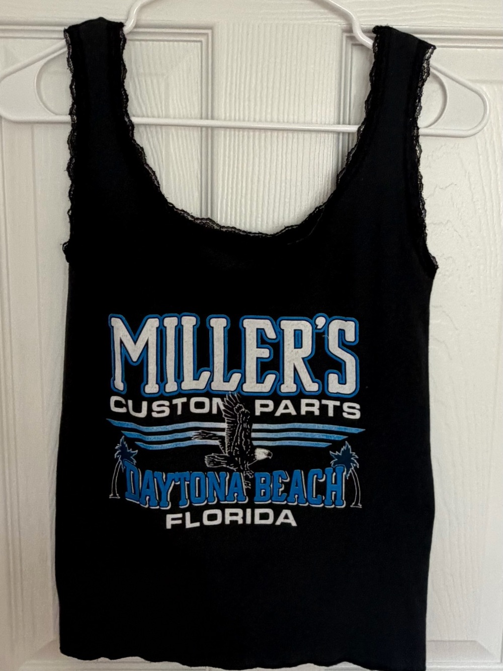 🔥Vintage 1996 Iron Horse Saloon Bike Week Tank Lace Trim Y2K